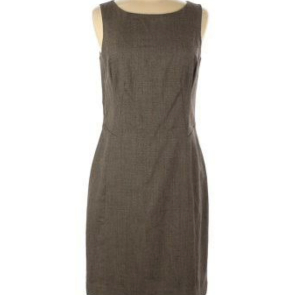Ann Taylor Loft Rayon Army Green Sleeveless Sheath Dress 12